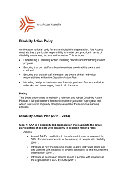 Disability Action Plan (2011 &ndash; 2013)