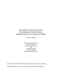 The Falling-Rate-of-Profit Tendency, Insufficient Destruction of