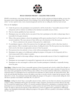 RULE CHANGE FOR 2017 &ndash; CALLING THE CLOCK