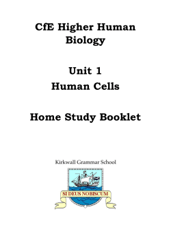 CFE Higher Human Biology, Home study