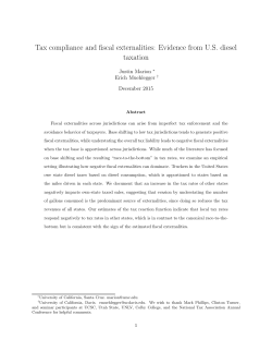 Tax compliance and fiscal externalities