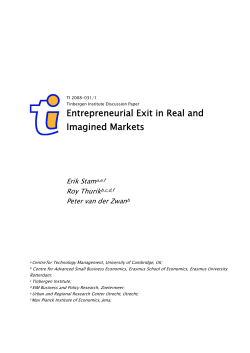 Entrepreneurial Exit in Real and Imagined Markets