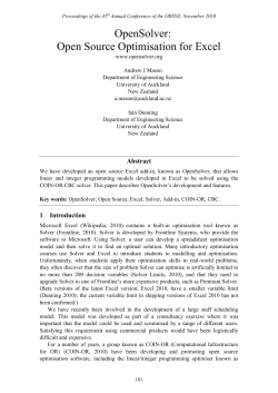 OpenSolver: Open Source Optimisation for Excel