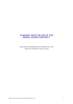 GUIDANCE NOTE ON USE OF THE