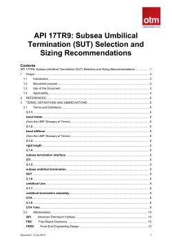 17TR9: Subsea Umbilical Termination (SUT) Selection