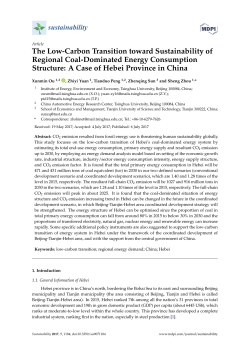 The Low-Carbon Transition toward Sustainability of Regional