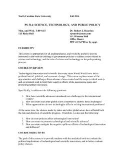 ps 314: science, technology, and public policy