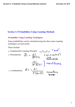 Probability Using Counting Methods