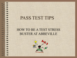 PASS Test Taking Tips