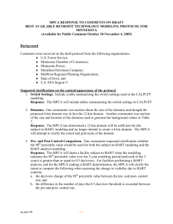 MPCA Response to Comments on Draft Best Available Retrofit