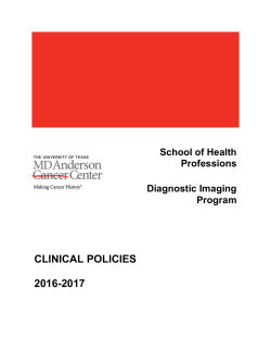 Clinical Policies DI FY17 - MD Anderson Cancer Center
