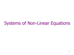 System of non-linear equations