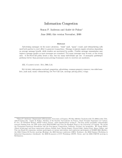 Information Congestion - Department of Economics