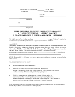 order extending injunction for protection against