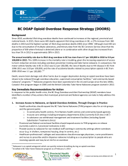 BC DOAP Opioid Overdose Response Strategy