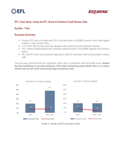 EFL Case Study: Using the EFL Score to Enhance Credit Bureau