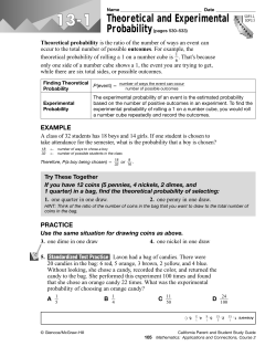 Theoretical and Experimental - Glencoe/McGraw-Hill