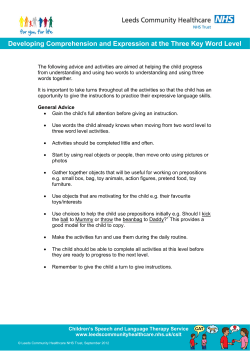 Speech and Language Therapy Programme