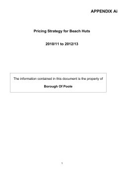Pricing Strategy for Beach Huts 2010/11 to 2012/13