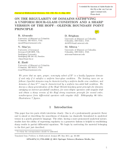 on the regularity of domains satisfying a uniform hour