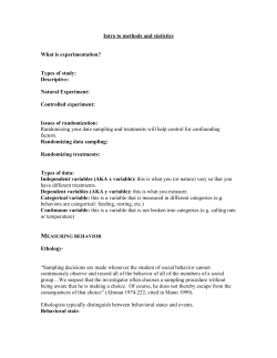 Intro to methods and statistics