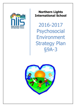 Strategy plan for good psychosocial environment at NLIS