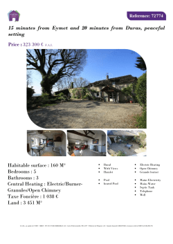 15 minutes from Eymet and 20 minutes from Duras, peaceful setting