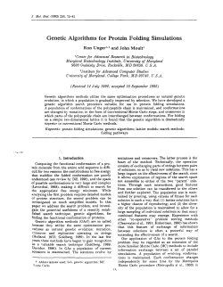 Genetic Algorithms for Protein Folding Simulations