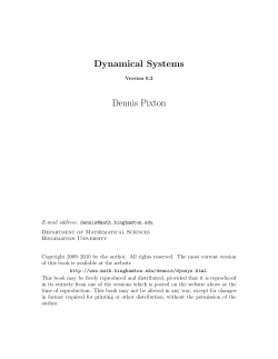 Dynamical Systems Dennis Pixton - People