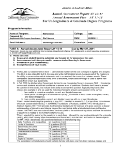 Annual Assessment Plan