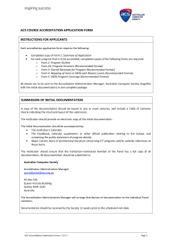 ACS Accreditation Submission Forms V1.2