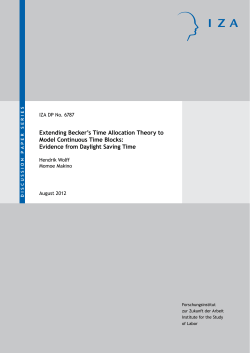 Extending Becker`s Time Allocation Theory to Model Continuous