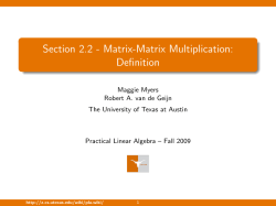 Section 2.2 - Matrix-Matrix Multiplication: Definition