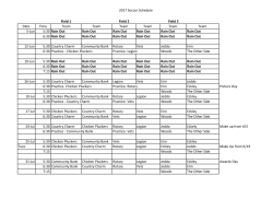 2017 Soccer Schedule Field 1 Field 2 Field 3 Date Time Team Team