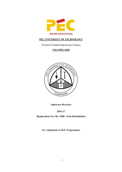 CHANDIGARH Admission Brochure 2016