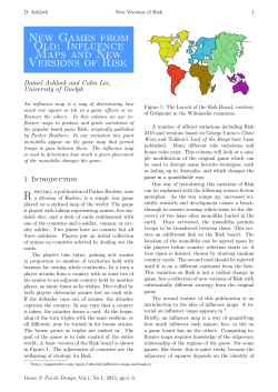New Games from Old: Influence Maps and New Versions of Risk
