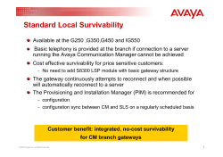 Standard Local Survivability
