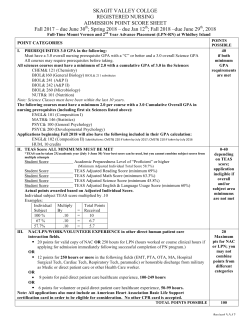 SKAGIT VALLEY COLLGE REGISTERED NURSING ADMISSION