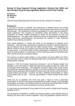 Review of Drug Impaired Driving Legislation