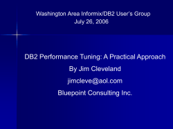 DB2 Performance Tuning and Troubleshooting