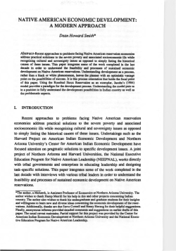 native american economic development: a modern approach