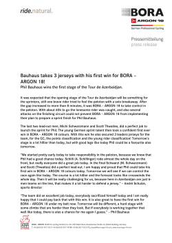 Bauhaus takes 3 jerseys with his first win for BORA &ndash; ARGON 18!