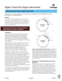 Promega Notes 90: Wheat Germ Extract Plus for Higher Protein Yields