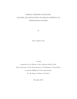 FORMAL METHODS IN PRACTICE: ANALYSIS