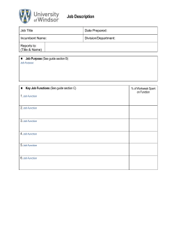 Guide to Completing The Job Description