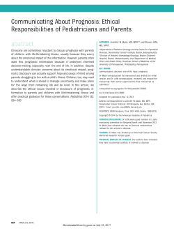 Communicating About Prognosis: Ethical