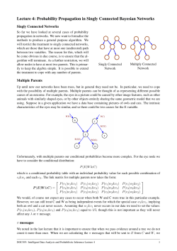 Lecture 4: Probability Propagation in Singly Connected Bayesian