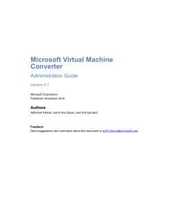 Using Microsoft Virtual Machine Converter