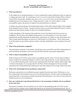 Frequently Asked Questions READY Accountability and Testing