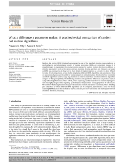 A psychophysical comparison of random dot motion algorithms